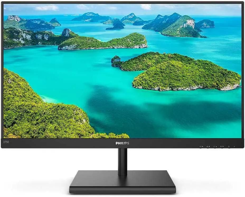 27" Монитор Philips 275E1S,  2560x1440,  IPS,  75Гц,  1хHDMI,  1хDP,  черный [275e1s/01]